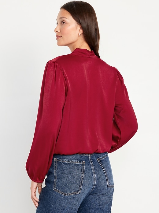 Image number 2 showing, Wrap-Front Satin Top