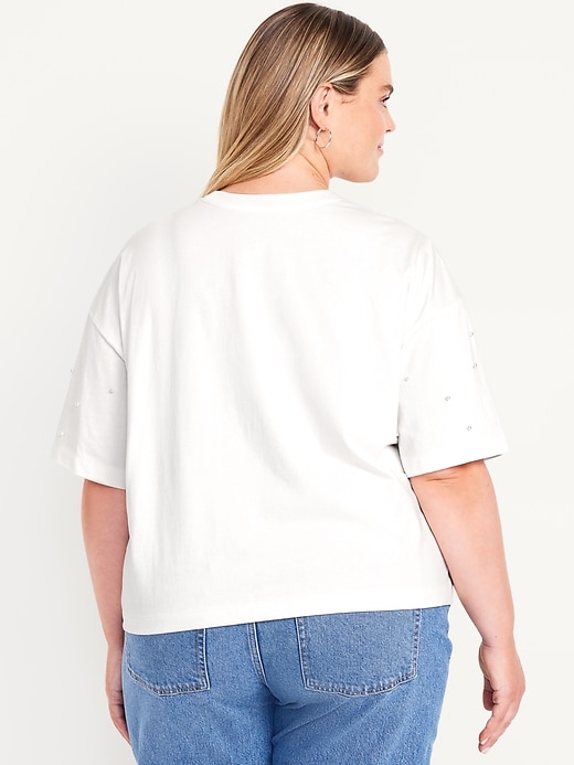 Image number 8 showing, Oversized Crew-Neck Embellished T-Shirt
