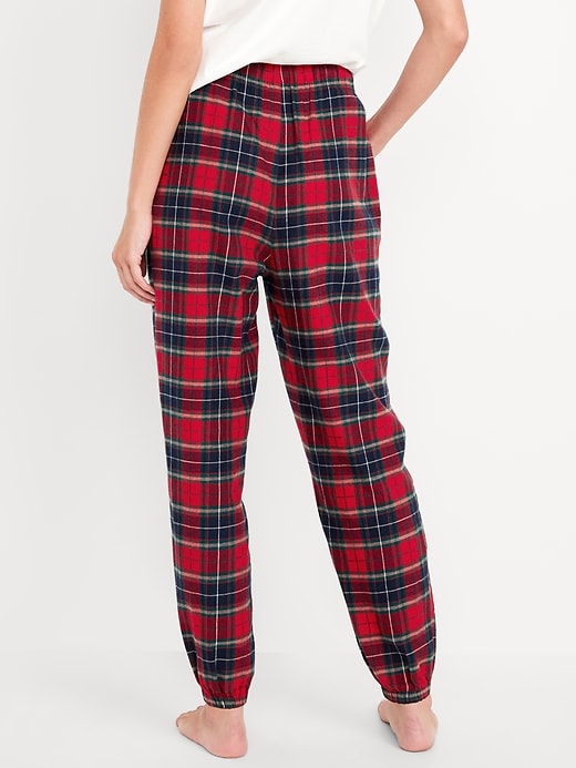 Image number 7 showing, High-Waisted Flannel Pajama Joggers