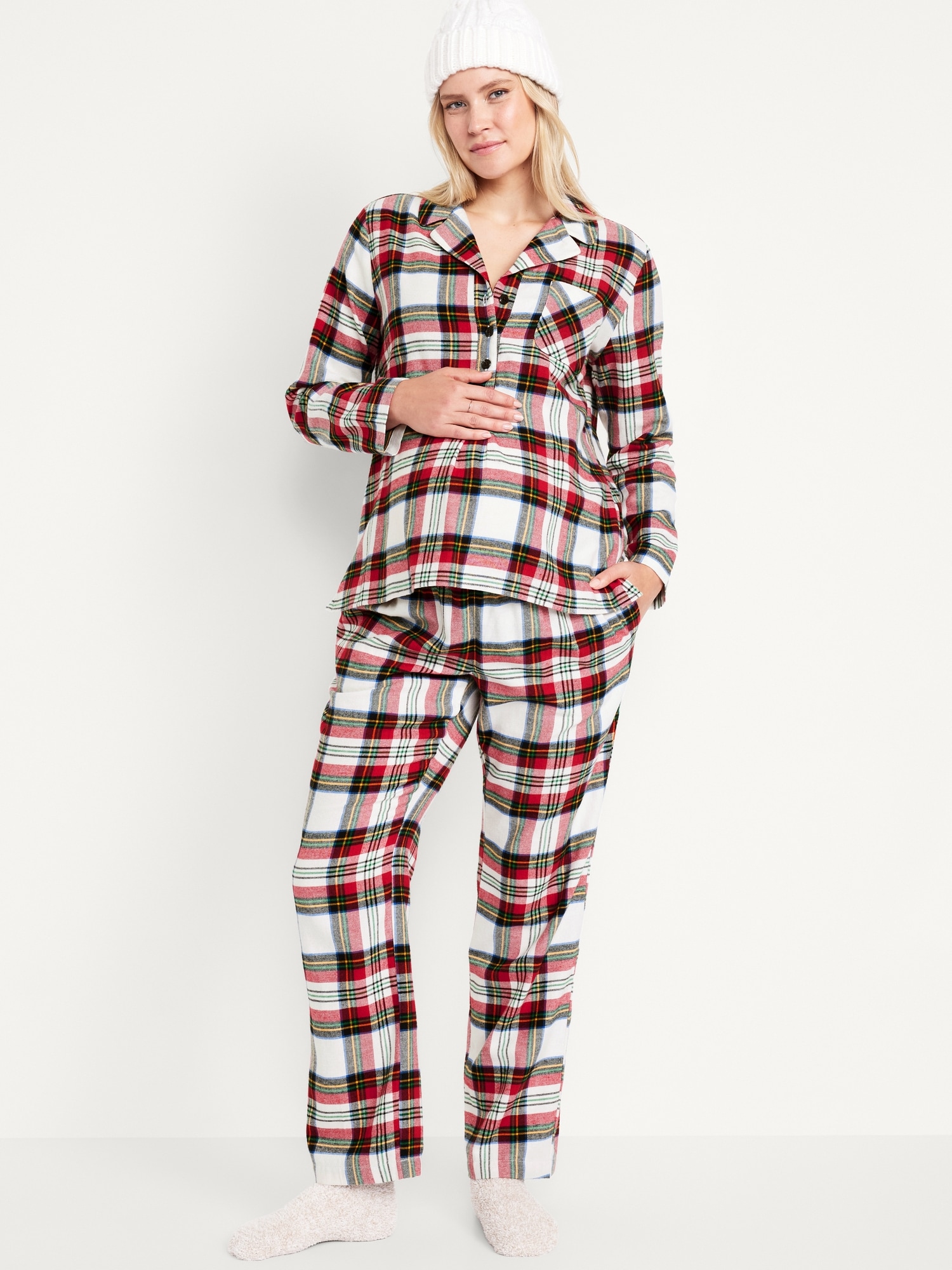 Maternity Matching Flannel Pajama Set