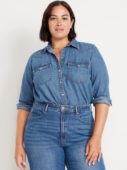 Image number 7 showing, Classic Button-Down Jean Shirt