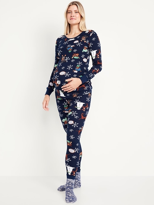 Image number 1 showing, Maternity Waffle Pajama Set