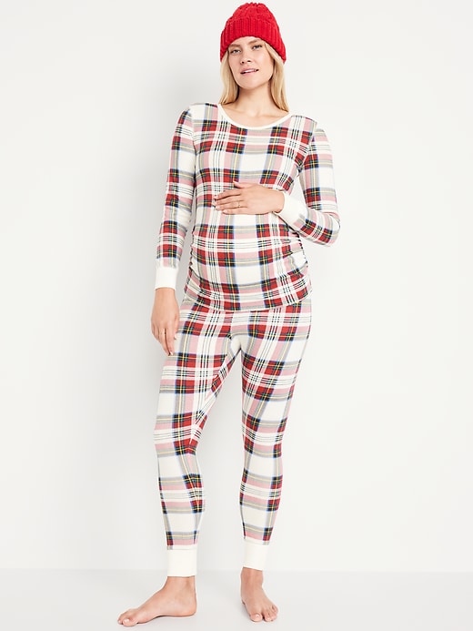 Image number 1 showing, Maternity Waffle Pajama Set