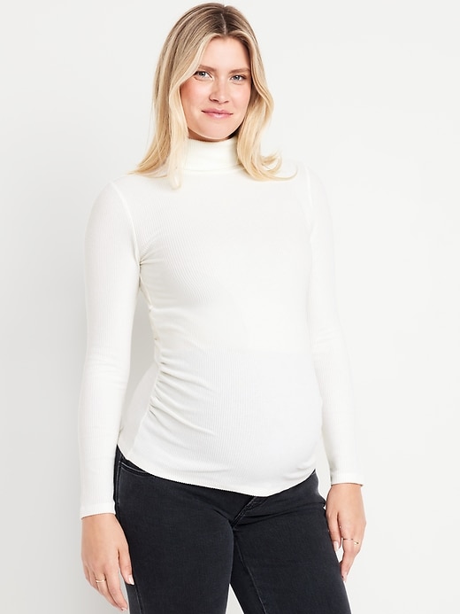 Image number 1 showing, Maternity Ribbed Turtleneck