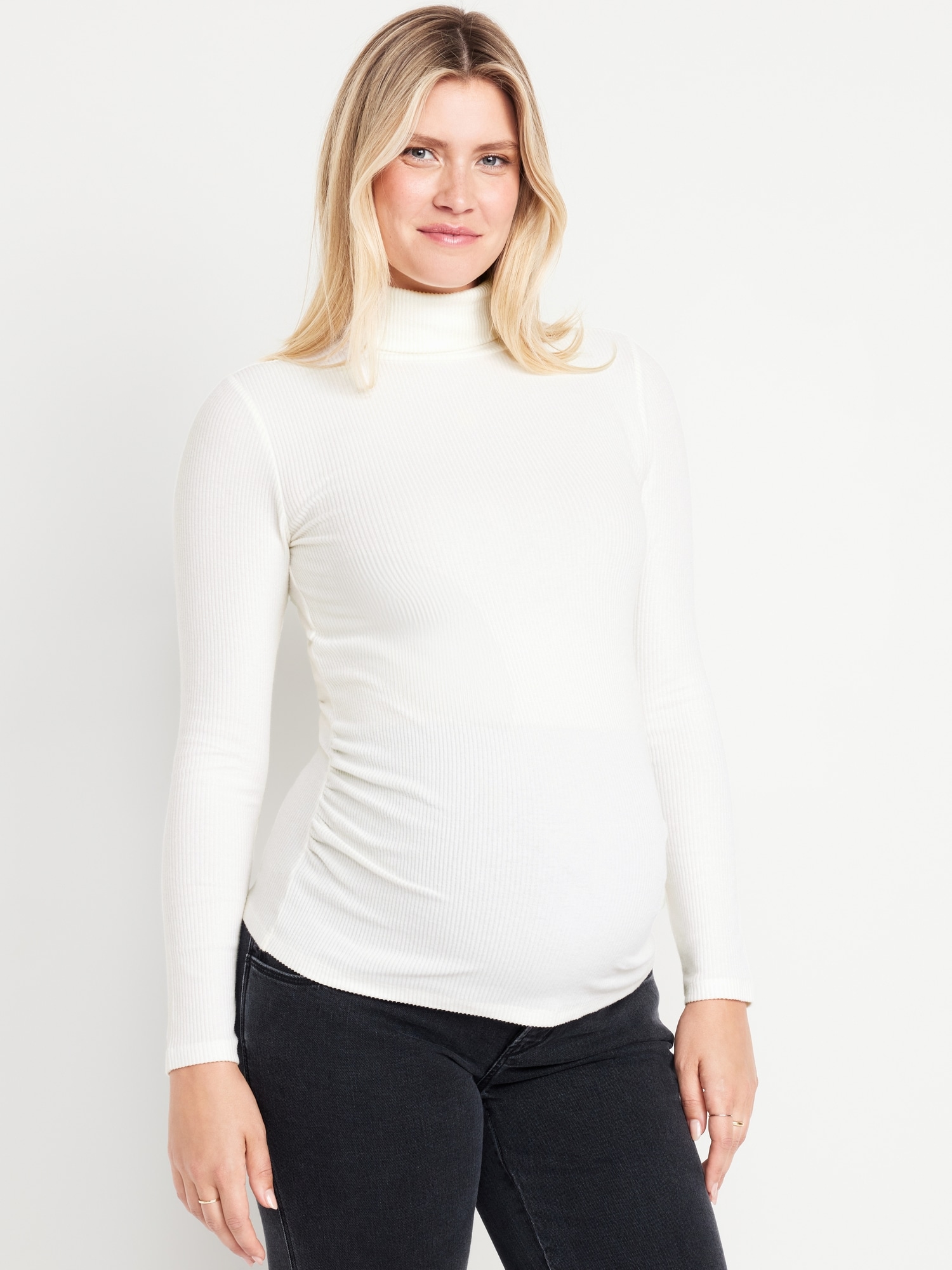 Old Navy Maternity Ribbed Turtleneck White Size XXL