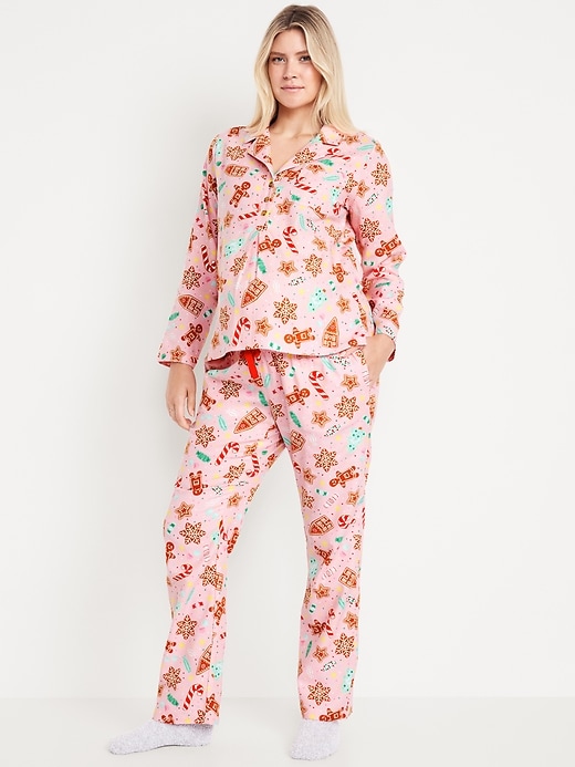 Image number 1 showing, Maternity Matching Flannel Pajama Set