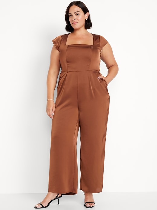 Image number 6 showing, Fit &amp; Flare Satin Jumpsuit