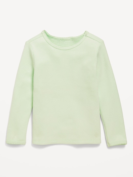 View large product image 1 of 1. Cozy Long-Sleeve Thermal-Knit T-Shirt for Toddler Girls