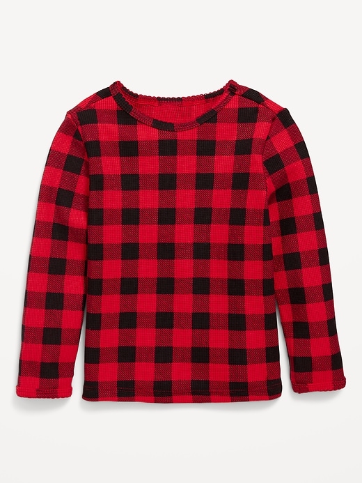 View large product image 1 of 2. Printed Long-Sleeve Thermal-Knit T-Shirt for Toddler Girls