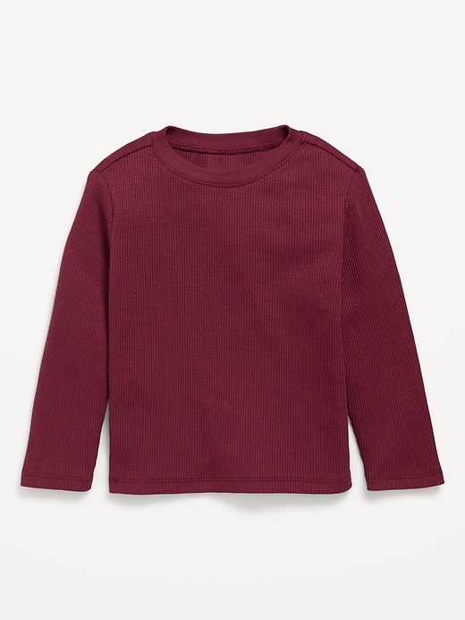 View large product image 1 of 1. Printed Long-Sleeve Thermal-Knit T-Shirt for Toddler Boys