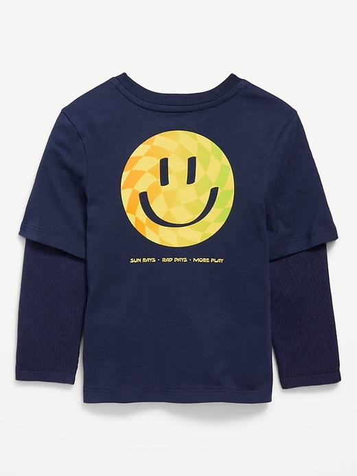 View large product image 2 of 2. Long-Sleeve Two-In-One T-Shirt for Toddler Boys