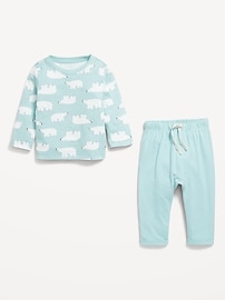 View large product image 3 of 3. Printed Long-Sleeve T-Shirt and Pants Set for Baby