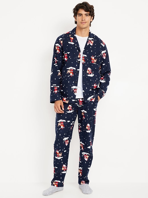 Image number 1 showing, Printed Flannel Pajama Set