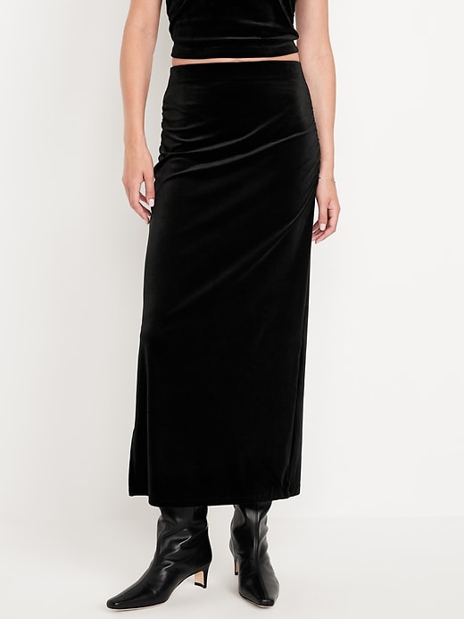 Image number 1 showing, Velvet Maxi Skirt