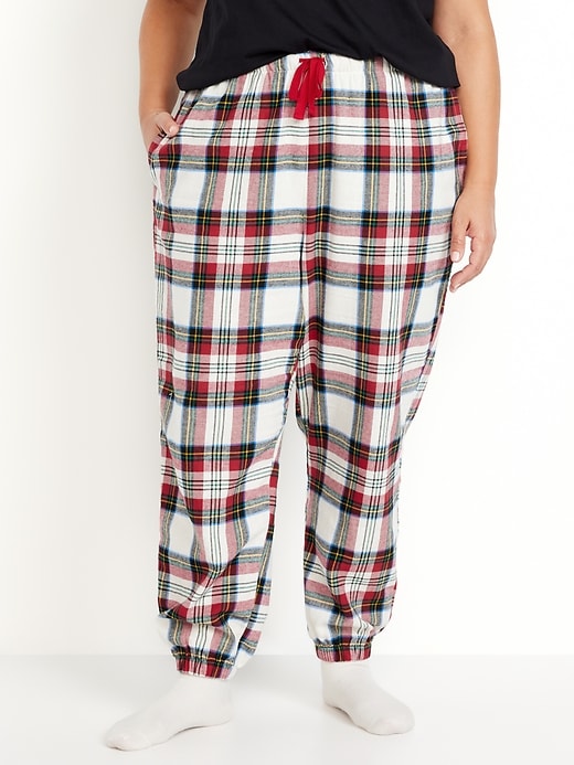 Image number 7 showing, High-Waisted Flannel Pajama Joggers for Women