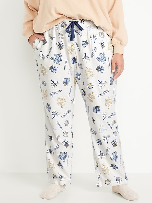 Image number 7 showing, Mid-Rise Printed Flannel Pajama Pants