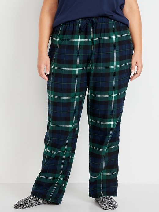 Image number 7 showing, Mid-Rise Flannel Pajama Pants for Women