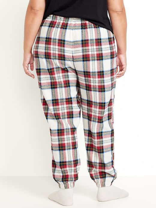 Image number 8 showing, High-Waisted Flannel Pajama Joggers for Women