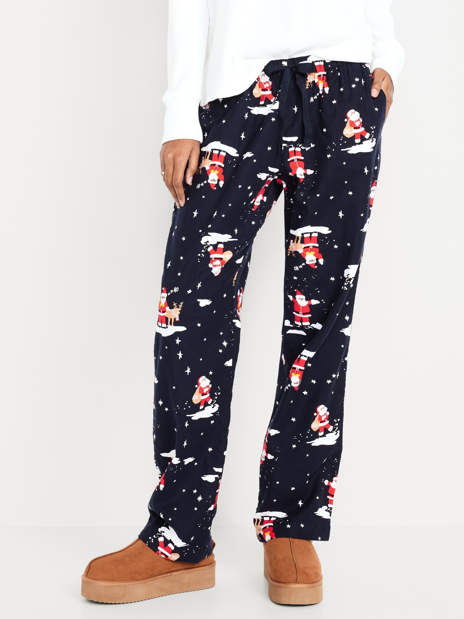 Mid-Rise Printed Flannel Pajama Pants