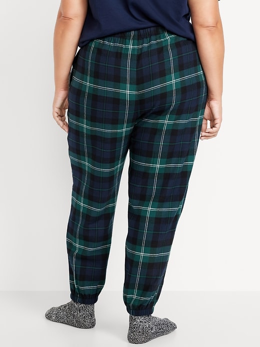 Image number 8 showing, High-Waisted Flannel Pajama Joggers for Women