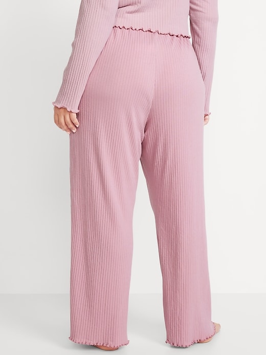 Image number 8 showing, High-Waisted Ribbed Pajama Pants