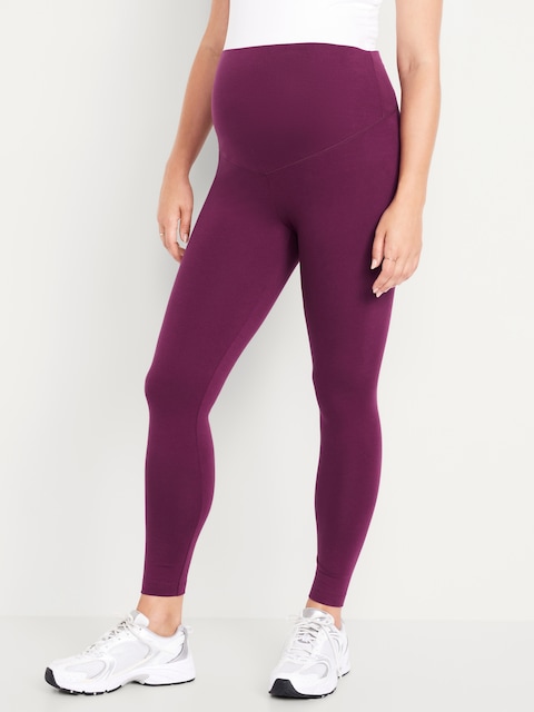 Maternity Full Panel Leggings - Dark Mauve