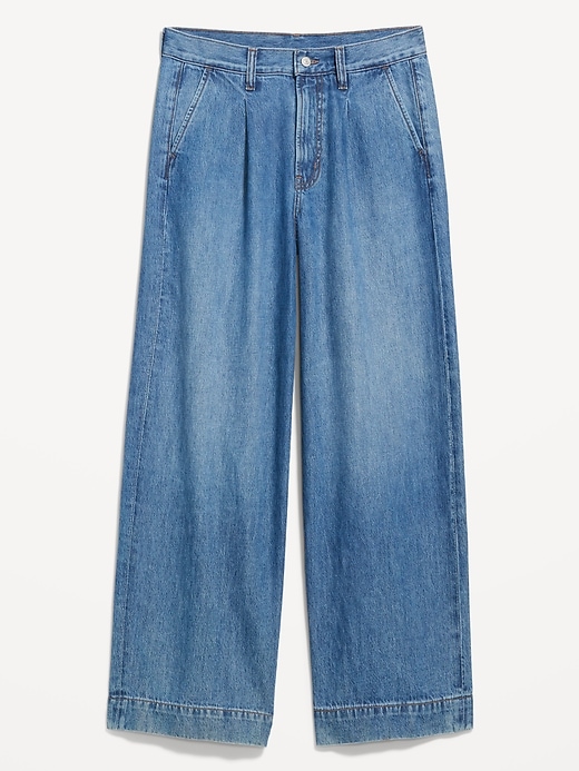 Image number 1 showing, Extra High-Waisted Sky-Hi Wide-Leg Trouser Jeans