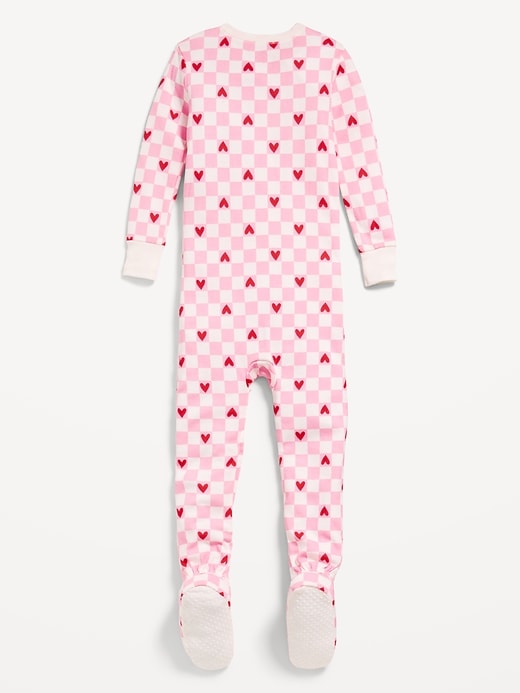 View large product image 2 of 2. Printed Snug-Fit Zip-Front Footed Pajama One-Piece for Toddler &amp; Baby