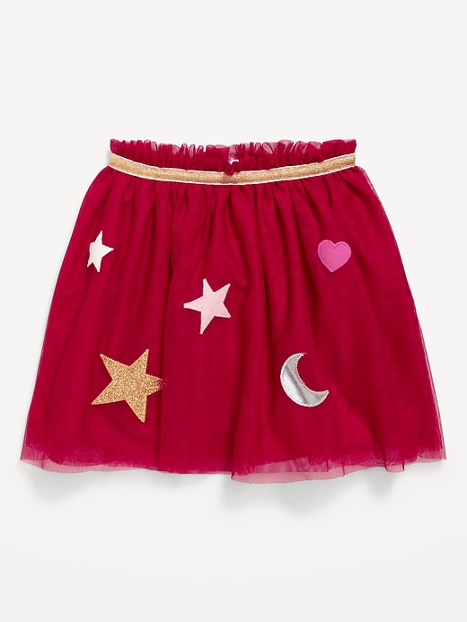 View large product image 2 of 3. Embroidered Applique Tulle Tutu Skirt for Toddler Girls