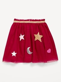 View large product image 3 of 3. Embroidered Applique Tulle Tutu Skirt for Toddler Girls