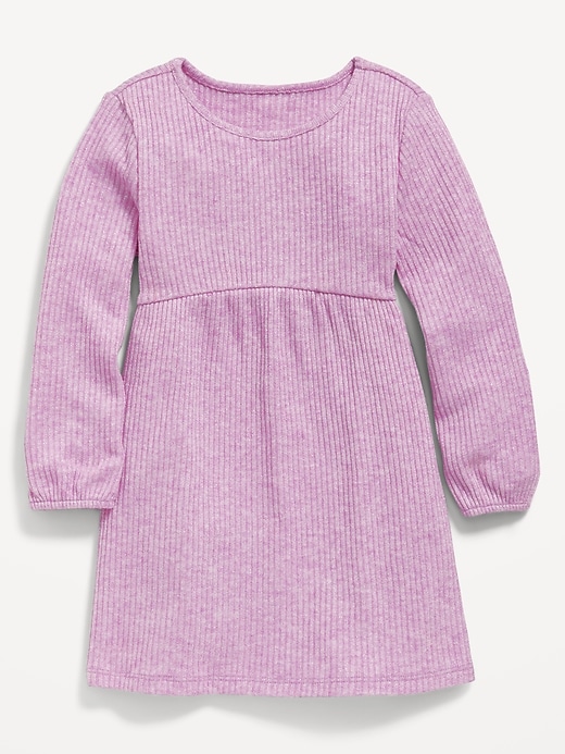 View large product image 1 of 1. Long-Sleeve Ribbed Dress for Toddler Girls