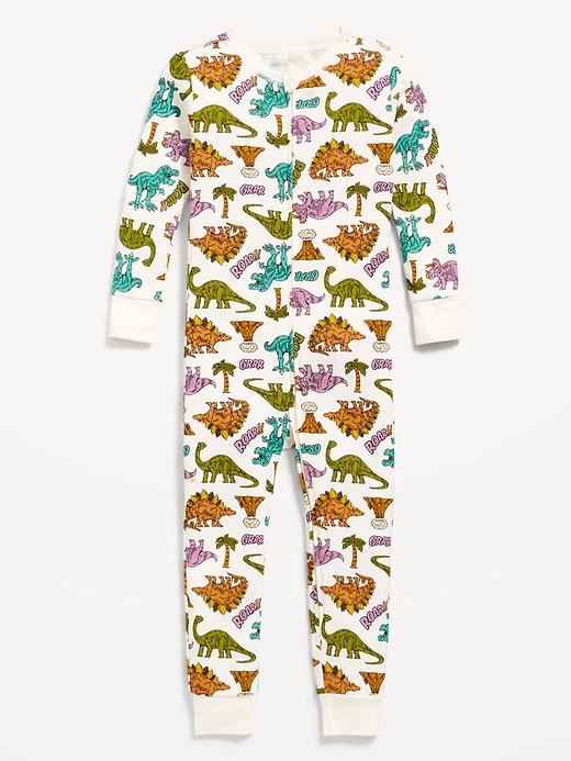 View large product image 1 of 1. Unisex Snug-Fit 2-Way-Zip Printed Pajama One-Piece for Toddler &amp; Baby