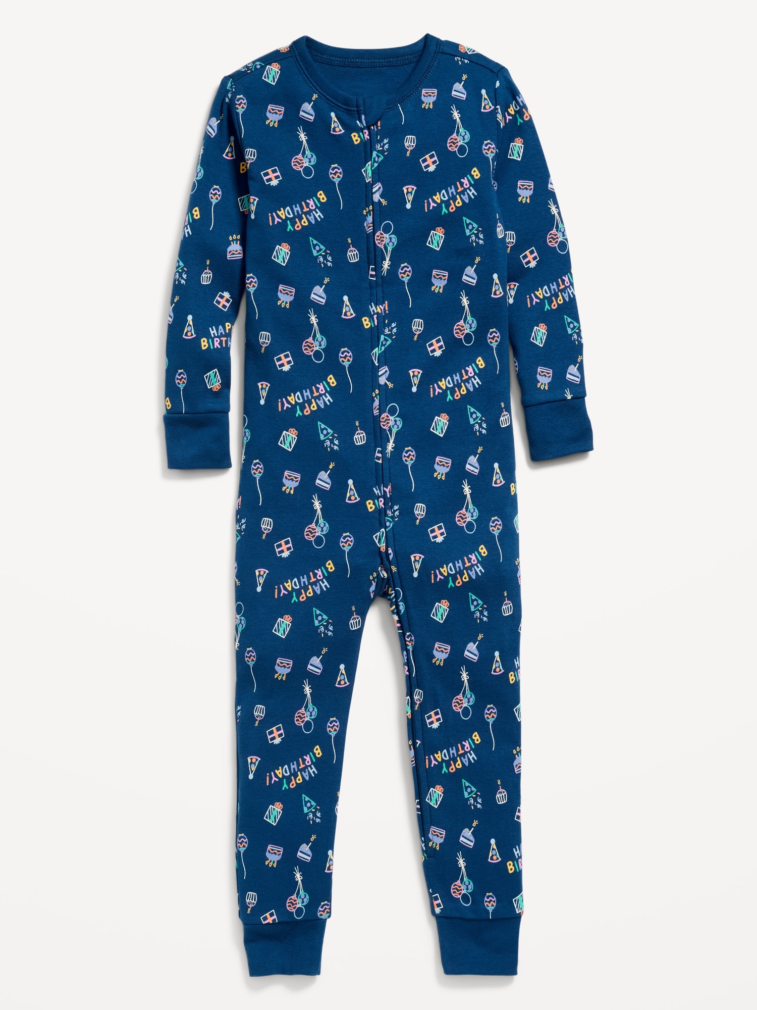 Unisex Snug-Fit 2-Way-Zip Printed Pajama One-Piece for Toddler & Baby