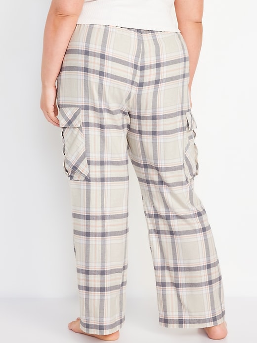 Image number 8 showing, High-Waisted Flannel Cargo Pants