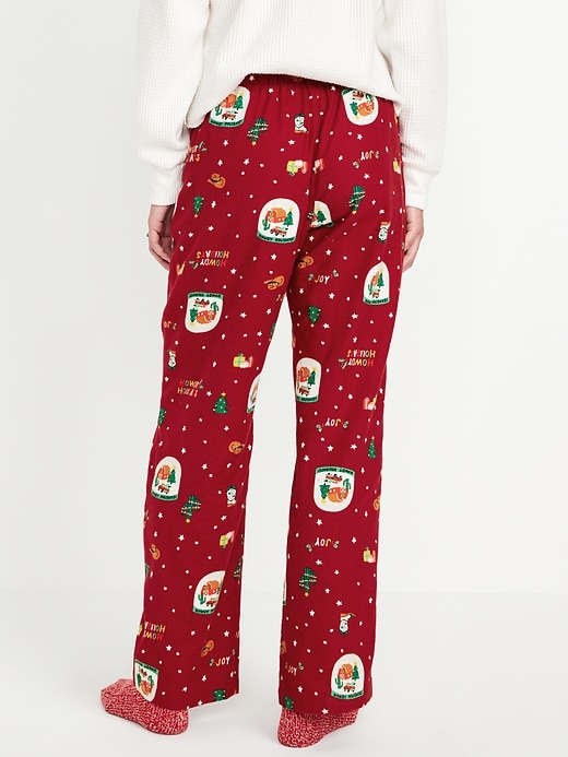 Image number 2 showing, Mid-Rise Printed Flannel Pajama Pants