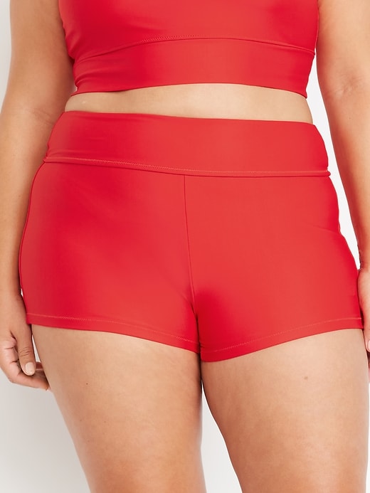 Image number 7 showing, High-Waisted Swim Shorts -- 2-inch inseam