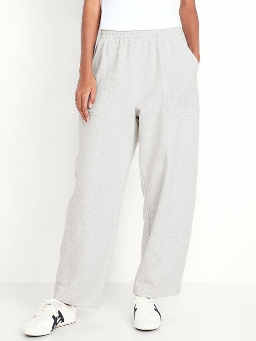 Image number 1 showing, Extra High-Waisted SoComfy Seamed Barrel-Leg Sweatpants