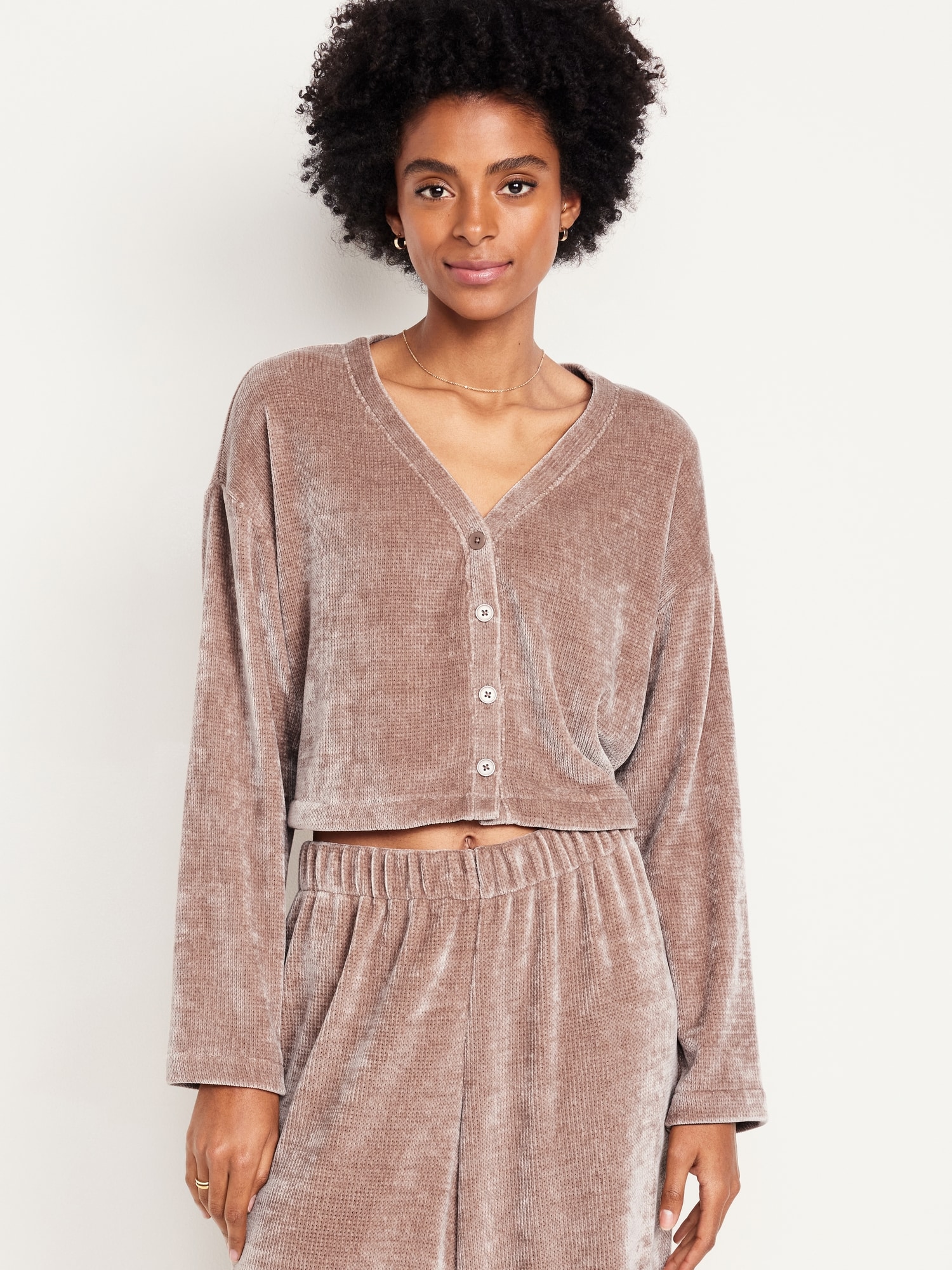 Cozy Chenille Button-Down Top