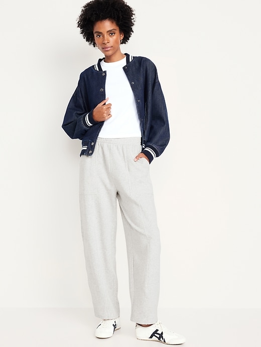 Image number 3 showing, Extra High-Waisted SoComfy Seamed Barrel-Leg Sweatpants