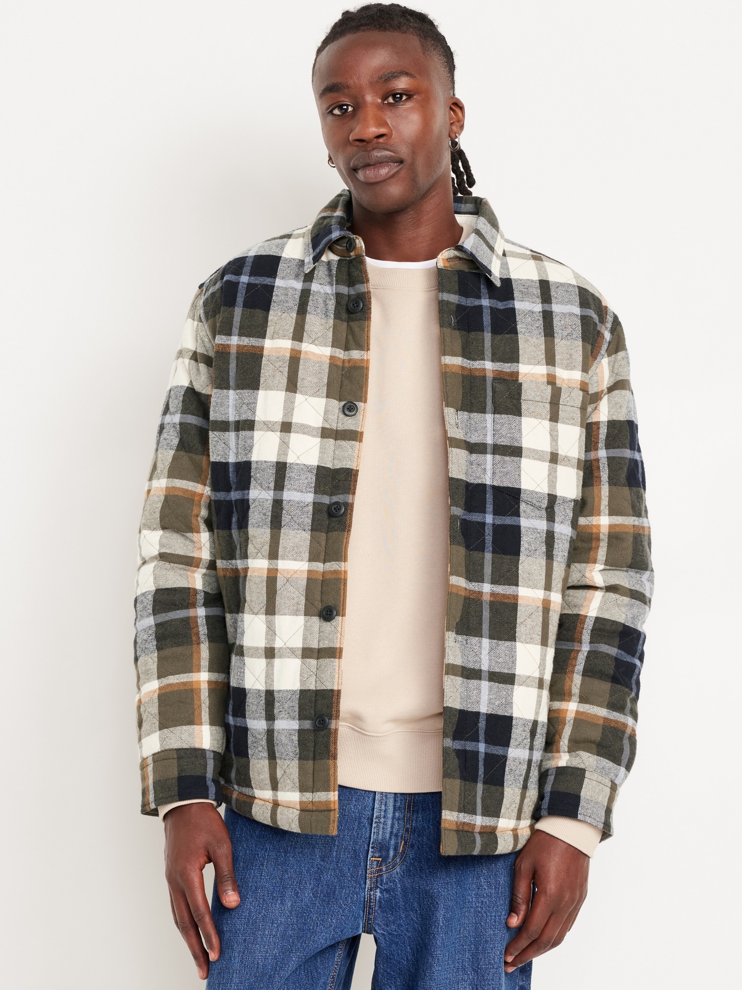 Sherpa-Lined Quilted Shacket