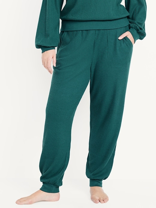 Image number 5 showing, High-Waisted Waffle Lounge Joggers