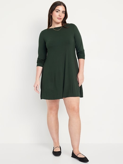 Image number 4 showing, Long-Sleeve Mini Swing Dress