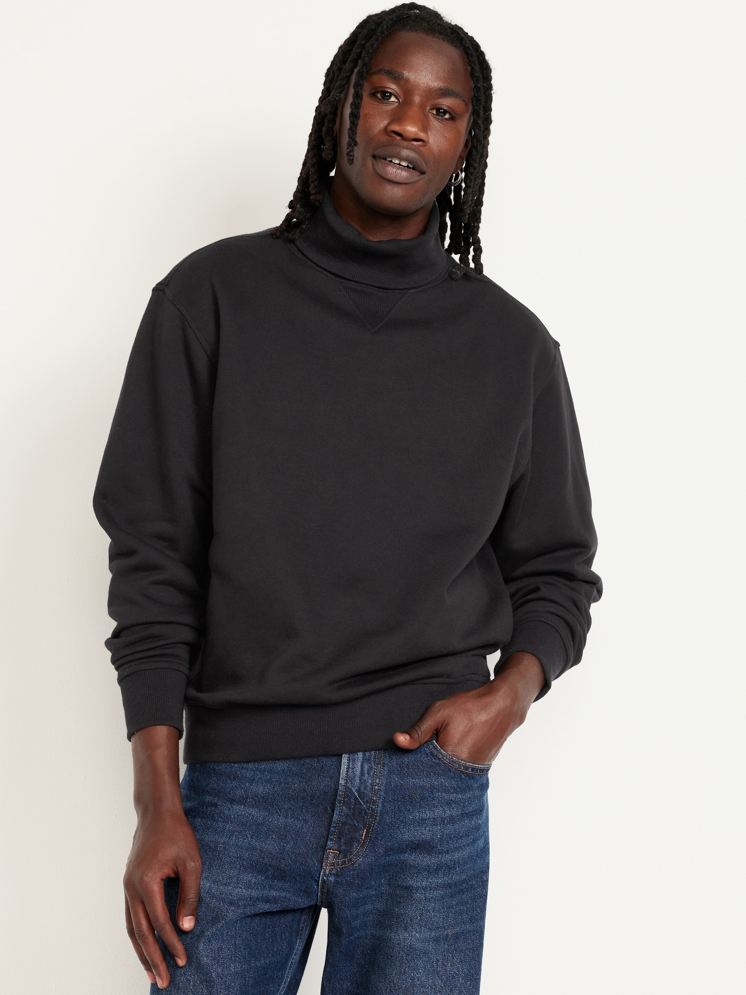 Men's fleece turtleneck best sale