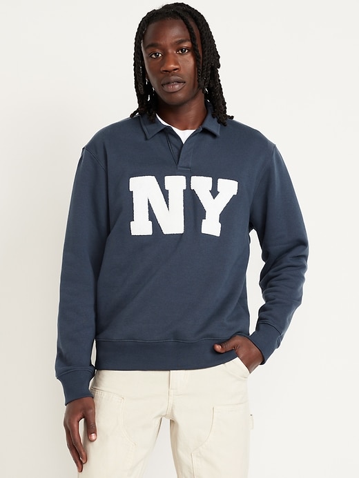 Image number 1 showing, Rotation Fleece Graphic Polo