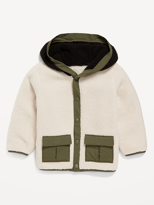 View large product image 2 of 2. Snap-Front Sherpa Jacket for Toddler Boys