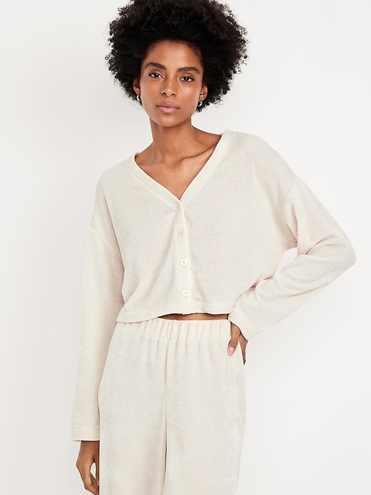 Image number 1 showing, Cozy Chenille Button-Down Top