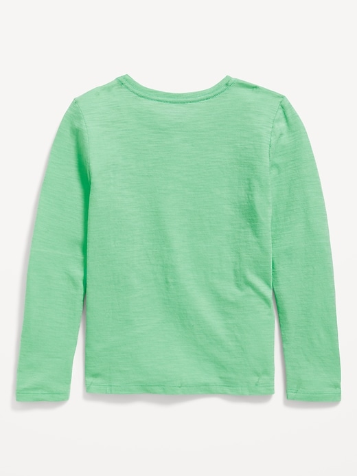 View large product image 2 of 2. Softest Long-Sleeve Heart-Pocket T-Shirt for Girls