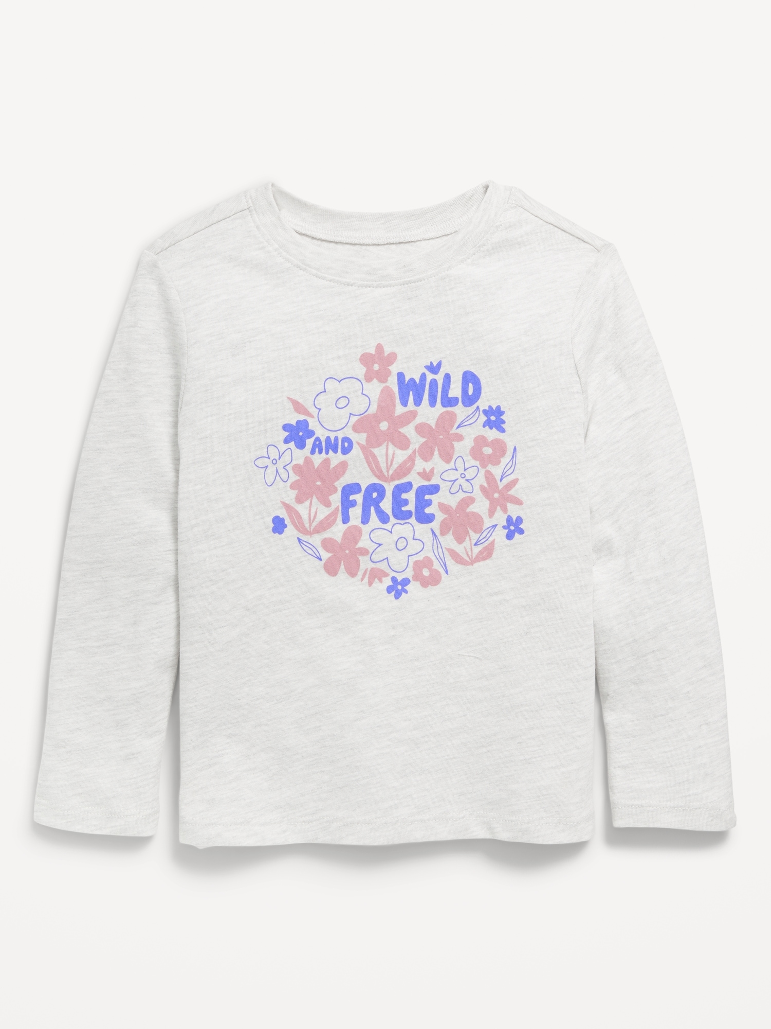 Long-Sleeve Graphic T-Shirt for Toddler Girls - Gray