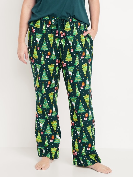 Image number 5 showing, Mid-Rise Printed Flannel Pajama Pants