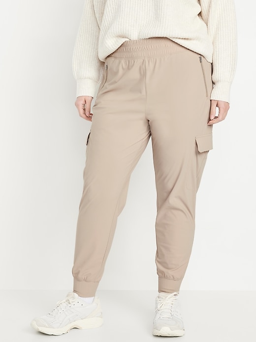 Image number 4 showing, High-Waisted SleekTech Cargo Joggers